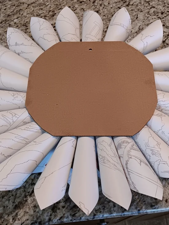 Paper Mum - Bob Ross Book Pages Mum Centerpiece/Wall Hanging - Picture 2 of 2